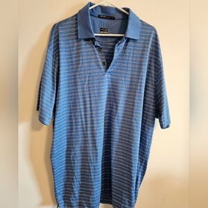 Nike Fit Dry Tiger Woods Collection Blue Striped Men's Polo Shirt XL